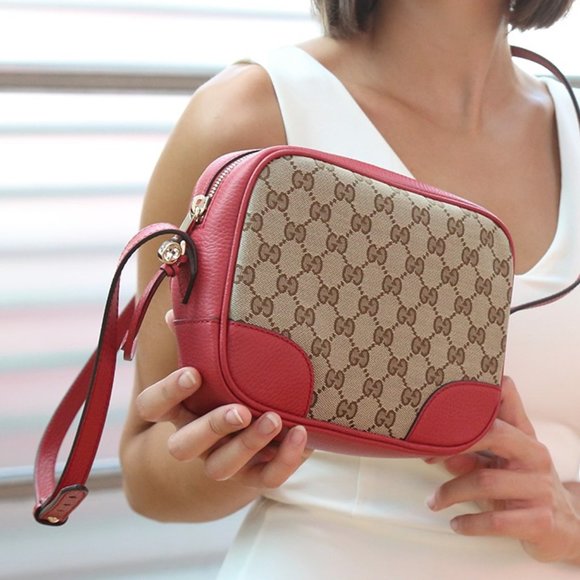 Authentic Gucci GG Crossbody Bag Brown Red - Picture 5 of 9